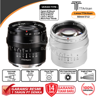 TTArtisan Lens 50mm f1.2 Lensa Canon Nikon Fuji 7artisan - TT Artisan
