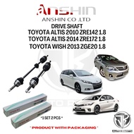 ANSHIN JAPAN DRIVE SHAFT TOYOTA ALTIS 2010-2014 ZRE142,ZRE172 1.8,WISH 2013 ZGE20 1.8.