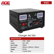 VOZ Quick Battery Charger 20A 12V-24V 120Ah ORIGINAL Battery Charger