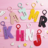 GANTUNGAN Custom Name Initial Keychain Custom Acrylic Keychain/ Custom Keychain/ Keychain Custom Nam