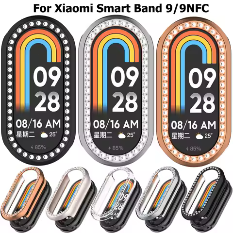 PC Hard Case For Xiaomi Mi Band 9 9NFC Diamond Edge Encrusted for Xiaomi Smart 9/9 nfc Protective Ca