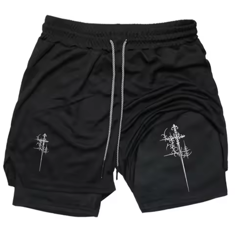 Men's 2-in-1 Shorts Training Fitness Phone Pocket Summer Gym Sportswear Y2k Workout Performance Shre