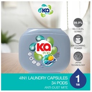 Ka 4 In 1 Antibacterial Laundry Capsule Detergent 34Pcs - Anti-Dust Mite