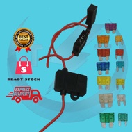 Car Fuse Holder With Wire Lorry Motorcycle Fius Holder Size Standard kereta fius Fuse 3a 5a 10a 15a 