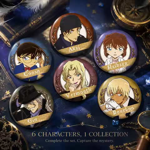 Cute Detective Conan Cartoon Anime Tin Badge Pendant Keychain Haibara Ai Akai Shuichi Amuro Toru Gin