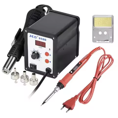 JCD 858D Hot Air Gun 750W BGA Rework Solder Station Soldering Heat Air Gun Station 220V / 110V For S