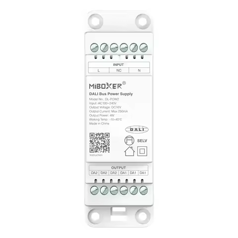 Miboxer DALI Bus Power Supply DIN Rail DL-POW2 ,DT8 5 IN 1 LED Strip Controller DL-X / 3 in 1 DL2 DC