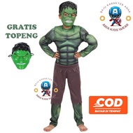 Hulk Costume Boys 4-5 Years Old Avengers Marvel Superhero Hulk Shirt Long Sleeve Suit Boys Free Mask