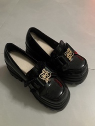 Rojita 厚底鞋 地雷 清楚 黑色漆皮厚底樂福鞋