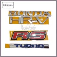 HONDA HRV RS TURBO 2022up Emblem Original HRV Turbo Rs Rear LogoHONDA