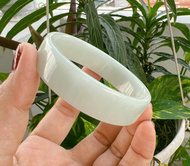 Vòng tay cẩm thach thiên nhiên bản vuông trắng sữa Ni 50-Ni 53 phong cách mớihàng như hìnhcó tư vấn