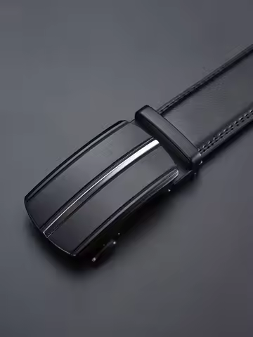 High end men's belt with matte finish and automatic buckle for men's youth business pants