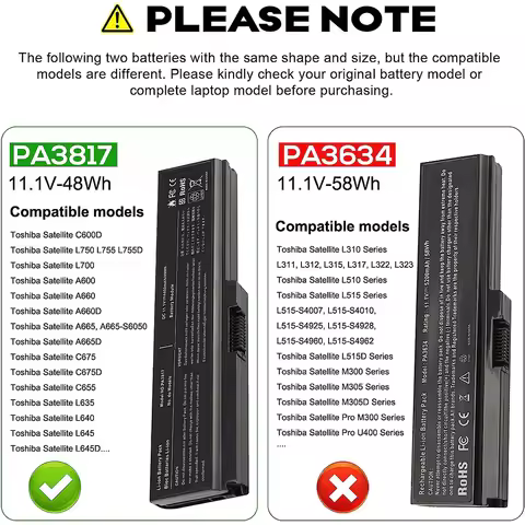 PA3817U-1BRS Battery for Toshiba Satellite C655 C675 C675D L645 L645D L655 L655D L675 L675D L745 L75