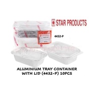 4432-P ALUMINIUM FOIL TRAY WITH LIDS/ FOOD CONTAINER/ RECTANGLE 10sets/pack//一次性铝制碗 10套1包