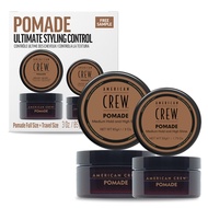 American Crew Men's Hair Pomade, Like Hair Gel with Medium Hold & High Shine, Travel Size, Duo Gift 