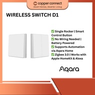 Aqara D1 Wireless Smart Switch (Single Rocker) | Battery Powered | Works with HomeKit & Alexa