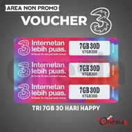 Voucher Tri Three Happy 7 GB 30 Hari