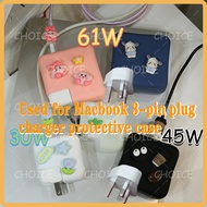 Cartoon silicone Charger Case for 3-pin plug new Macbook Air 13 30W 35W A2179 A2337 M1M2 Pro13  Pro 