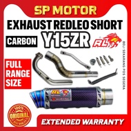 Y15 RACING EXHAUST PIPE EJOS EXZOS OPEN REDLEO CARBON RED SHORT 32MM 35MM 38MM 42MM REDLEO