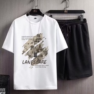 2026 Sportswear Men Summer Short-Sleeved T-Shirt Basketball Jersey Casual Shorts Set Korean Version 