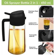 2-in-1 Multipurpose Oil Bottle Spray Oil Dispenser 450ml, Anti-Spill Cooking Oil & Pouring Spray Bot