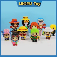 LBOYU One Piece Luffy Toys Cute Block Mini Character Building Block Children's Education Game