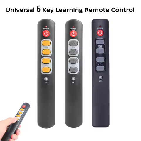 6 keys Big Button Universal Learn Remote Control Programmable , Infrared IR Controller for STB TV DV
