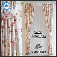 Gorden Jendela dan Pintu Ruang Tamu Mewah Blackout Shabby Chic Import Pink Hijau Ungu Minimalis