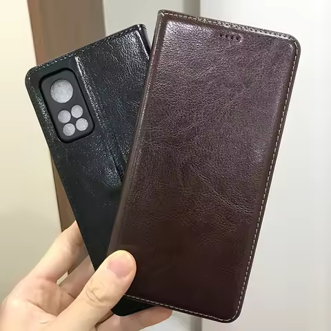 Magnet Natural Genuine Leather Skin Flip Wallet Book Phone Case Cover On For Xiaomi Mi 10t Pro 5G Mi