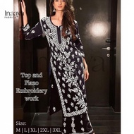 Embroidery Chikankari 2 Pcs Suit Top & Plazzo