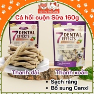 Snack xương gặm sạch răng 7Dental Effects cho Chó vị Cá hồi cuộn sữa 160g