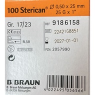 BBraun 100 Sterican Needle, 25G x 1" (0.50 x 25mm) (100 pcs)