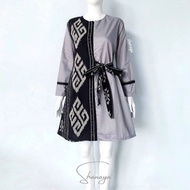 Shanaya Batik Tunik Tenun Kombinasi Toyobo Premium Mirea dress sabuk tempel baju kondangan