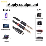 Picbliss USB C to 6 35mm 1 4inch Splitters Y Cable for Speaker 100cm 200cm 300cm