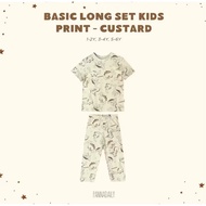 PANNADAILY Basic Long Set Kids Print Unisex Short Sleeve T-shirt Long Pants Dino earth tone Color cr