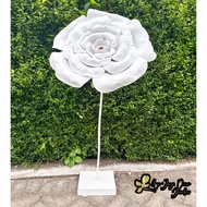 Standing Bunga Lampu Dekorasi Diameter 60cm Motif Bunga Mawar Bahan Kelopak Bunga Spon Eva Lampu Tam