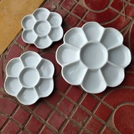 Ceramic Multi-Grid Petal Palette Plum Blossom Art Paint Palette Watercolor Gouache Acrylic Chinese P