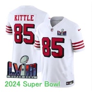 2024 Super Bowl LVIII NFL San Francisco 49ers Jersey 85 Kittle White Red Limited American Man Footba