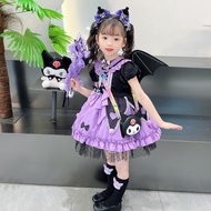 Hot  Kuromi Skirt for Baby Girls Summer New Fashionable Stylish Cos Princess Dress Girl Lolita Dress