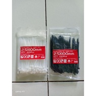 Cable Ties 2.5, 100mm (10cm) nylon cable tie white black 1 pack contains 100 pcs