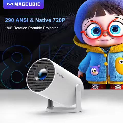Magcubibc 8K Wifi6 HY300 Pro Projector Android 14 290 ANSI Dual WIFI Allwinner H726 BT5.4 720P Home 