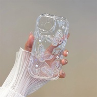 3D Butterfly Crystal Bling Glitter Clear Case Samsung S25fe S24 S23FE S21FE S20FE S22 S23 M15 M14 M5
