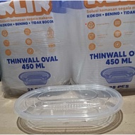 Thinwall Oval KLIR 450ml Thinwall Plastic Food Container Spaghetti snack Food Container, 25 pcs