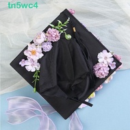 TN5WC4 Academic Hat with Tassels, Doctor Bachelor Flowers Graduation Cap, Durable Master Charm Ornam