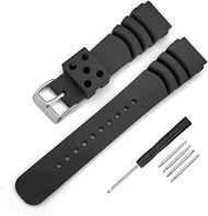 Black Silicone Rubber Curved Line Watch Band 20mm 22mm Fit for Seiko Watches Replacement Divers Model Sport Watch Strap