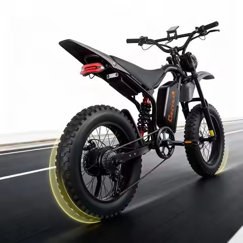 Electric Dirt Bike Mountain Motorcycle 60V 32AH Battery 6000W Motor 37MPH Ebike