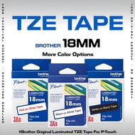 Brother 18mm Genuine Laminated TZe Label Tape For PT-E310BTVP PT-D460BT PT-P710BT PT-P750W PT-P900W