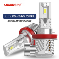 ANMINGPU หลอดไฟ LED H11 9006/HB4ชุดไฟหน้ารถมอเตอร์ไซค์แบบ LED 9005/HB3 Wireless160W LED 24000LM 6500K CSP สำหรับ Lampu Depan Mobil โคมไฟเทอร์โบ12V