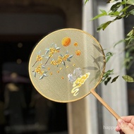 Ming Qing Ladies Ancient Style Group Fan Chinese Female Embroidery Zhou Double-Sided Hanfu Children 