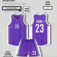 2pcs Personalized Basketball Jersey - Customizable Name And Number Print Short Sleeve T-Shirt + Shor